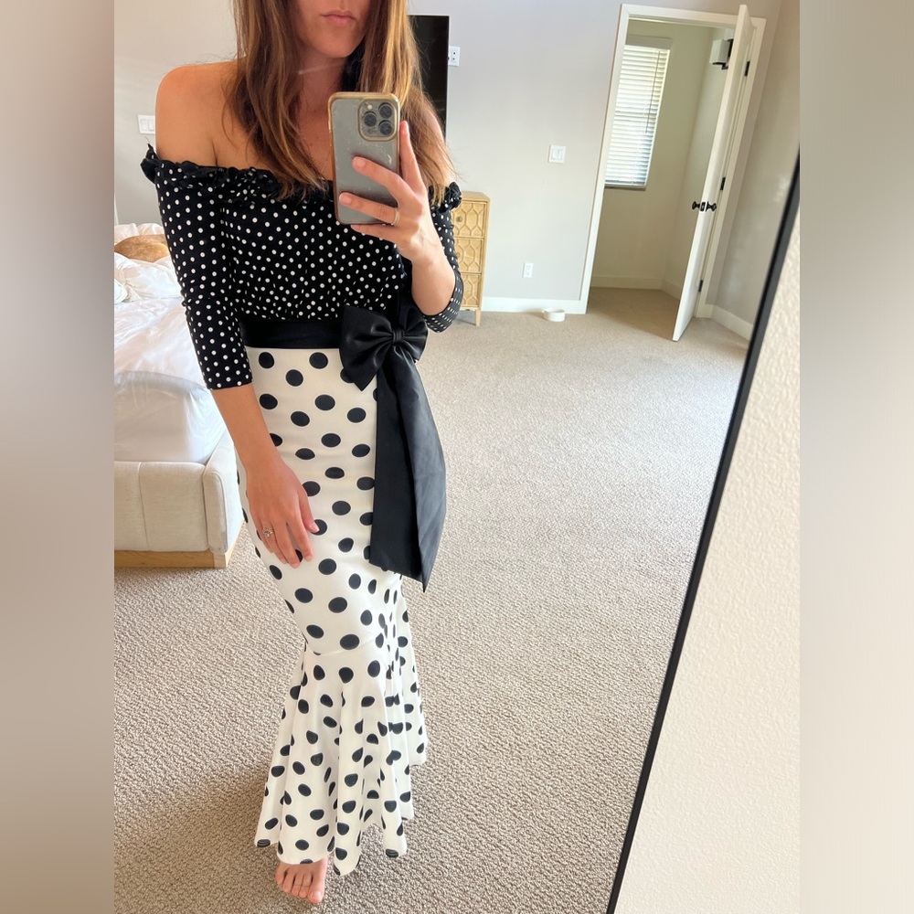 Custom black and white dress